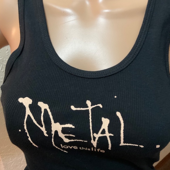 Love This Life®️ by David Culinar “Metal love…”black ribbed tank top Large. NEW - Picture 6 of 9